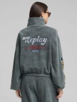 high neck sweatshirt with half zip