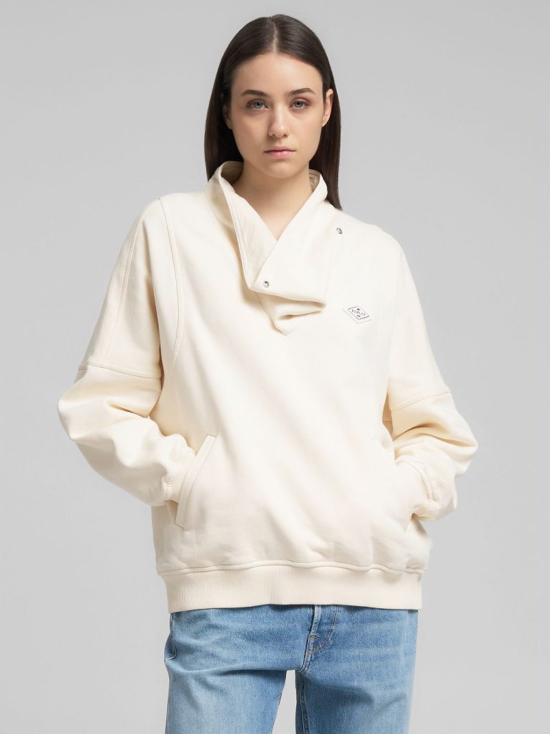 sweatshirt with high wrap neck