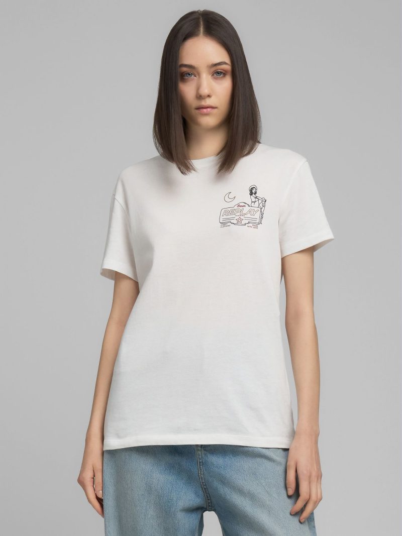 white jersey t shirt with graphic print