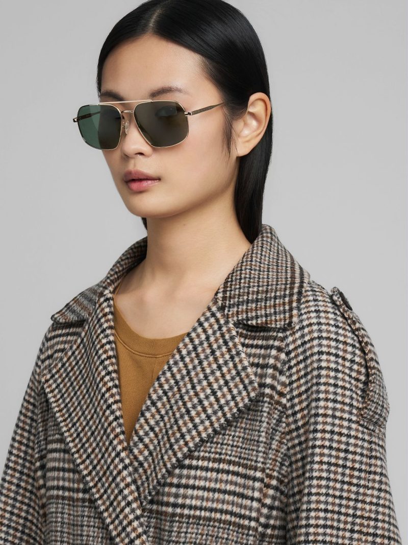 chequered wool blend coat with fringing