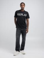 t shirt with maxi logo print