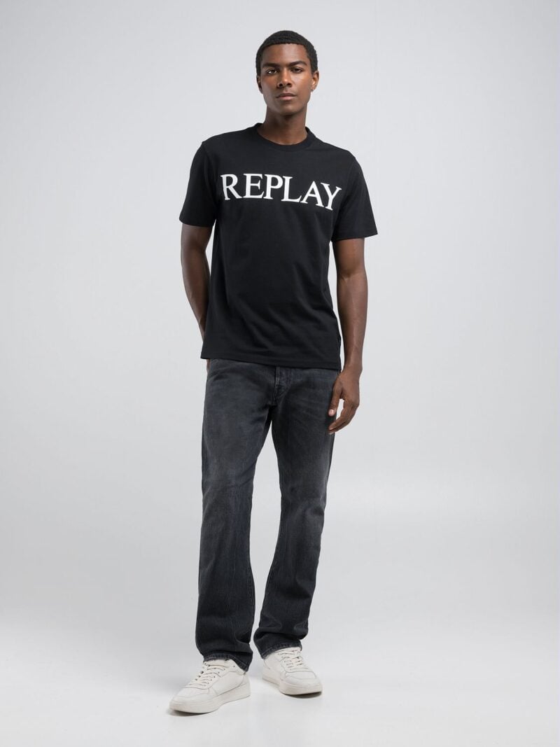 t shirt with maxi logo print