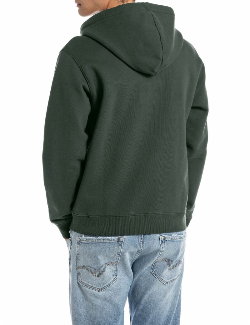bottle green full zip hoodie