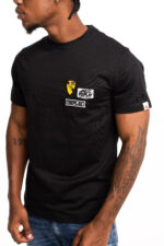 black pop badge t shirt