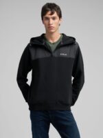technical half zip hoodie black