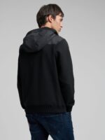 technical half zip hoodie black