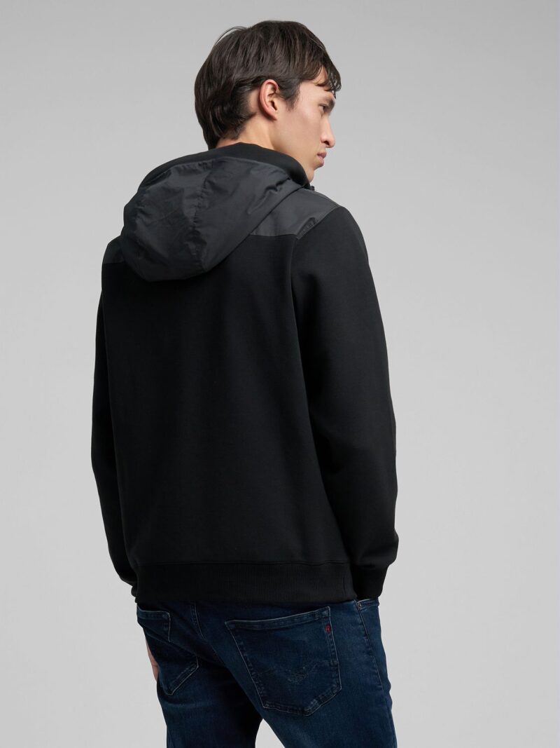 technical half zip hoodie black