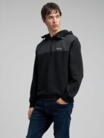 technical half zip hoodie black