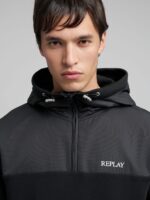 technical half zip hoodie black