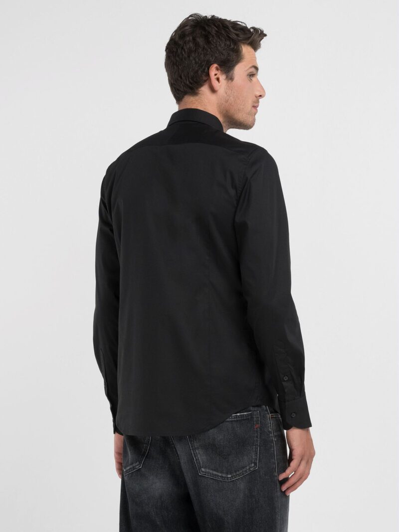 black cotton poplin shirt