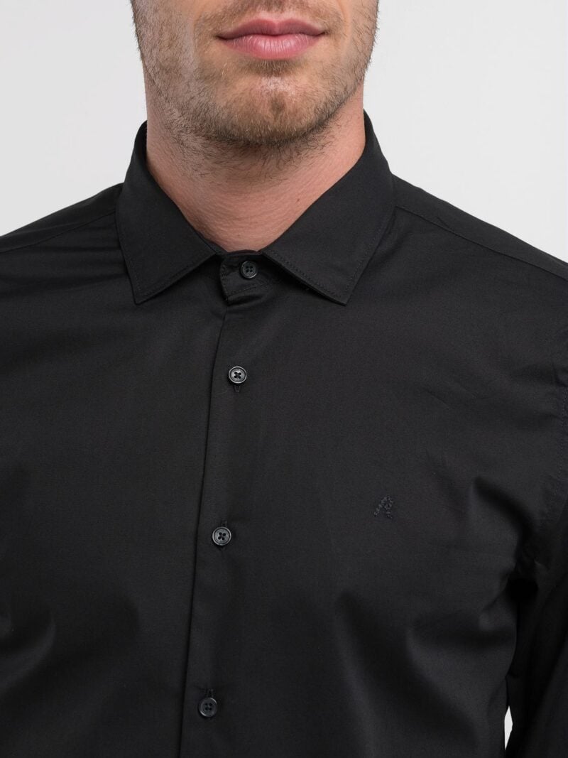 black cotton poplin shirt