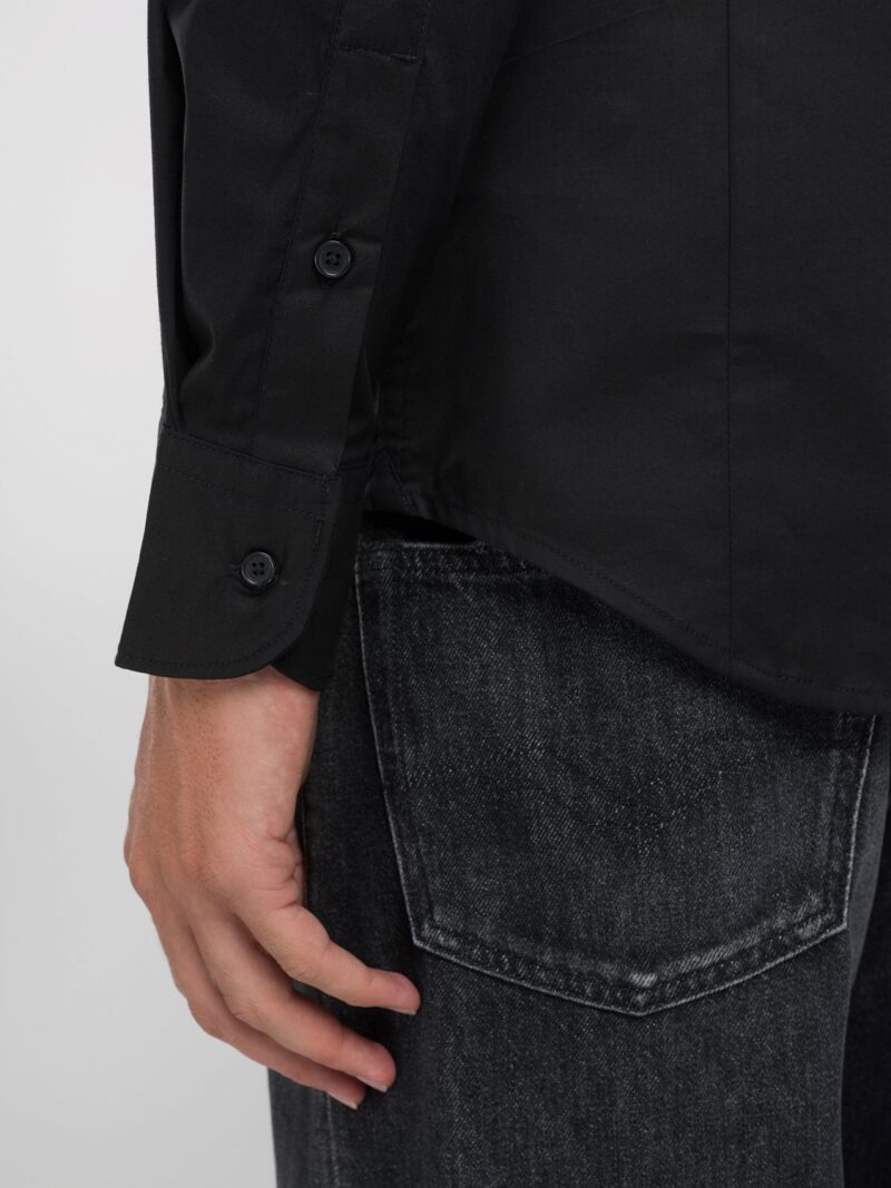 black cotton poplin shirt