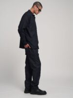 denim shirt with lettering