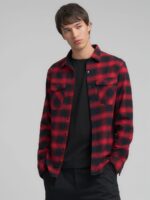 denim shirt with lettering