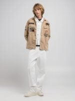 shacket with patch black