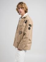 shacket with patch black