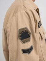 shacket with patch black