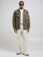 shacket with patch black
