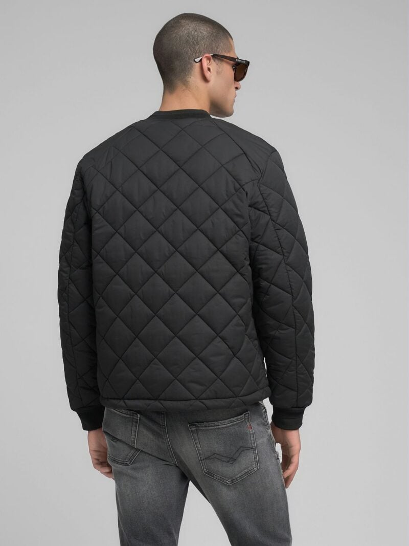 black quilted ripstop bomber jacket