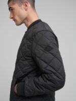 black quilted ripstop bomber jacket