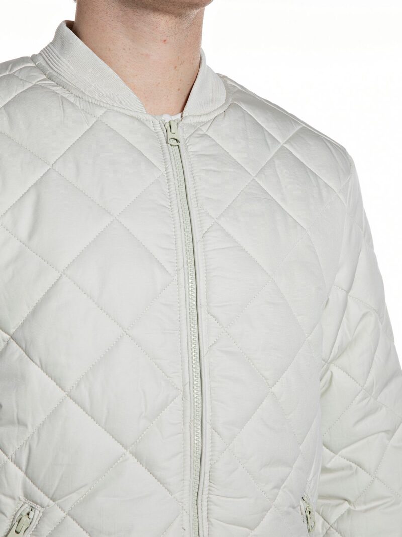 snow white quilted ripstop bomber jacket