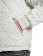 snow white quilted ripstop bomber jacket