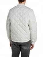 snow white quilted ripstop bomber jacket