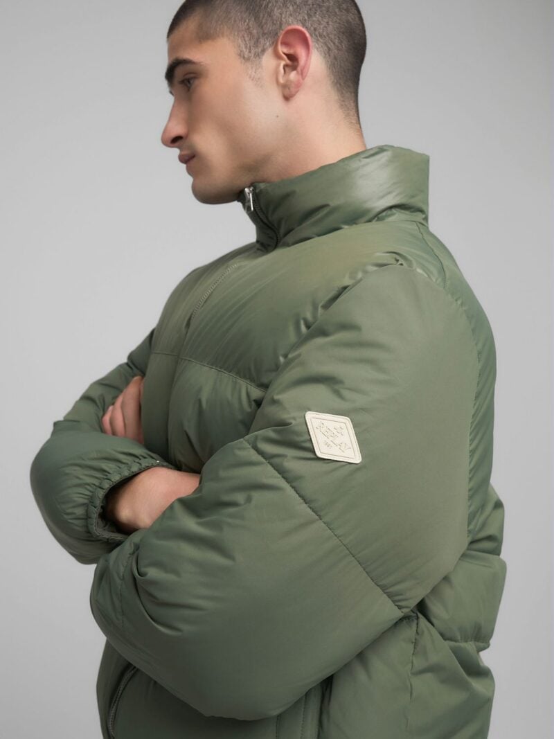army green puffer jacekt