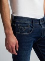 anbass slim fit 10 oz dark indigo power stretch denim